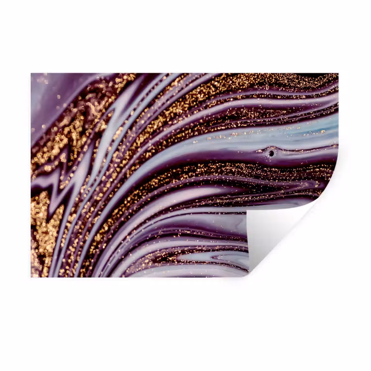 Marmer - Roze - Goud - Glitter - Marmerlook - Luxe Muursticker klein -3d
