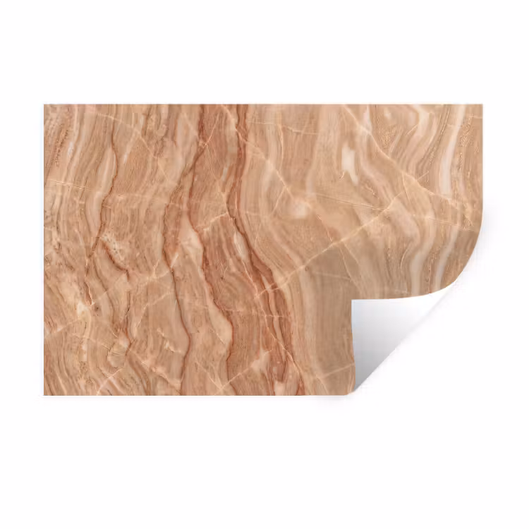 Marmer - Ader - Natuur - Abstract - Beige Muursticker klein -3d
