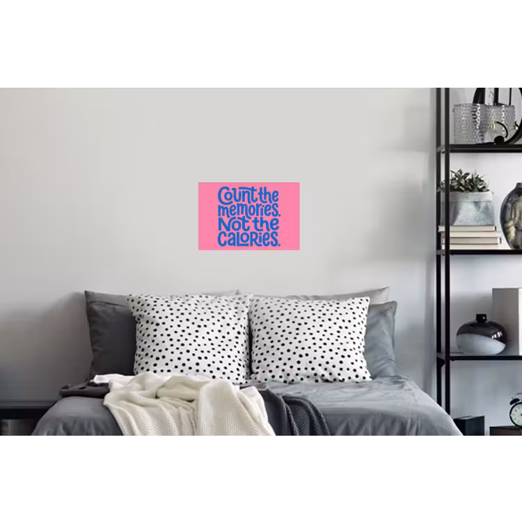 Memories - Roze - Blauw - Quote Muursticker klein -slaapkamer