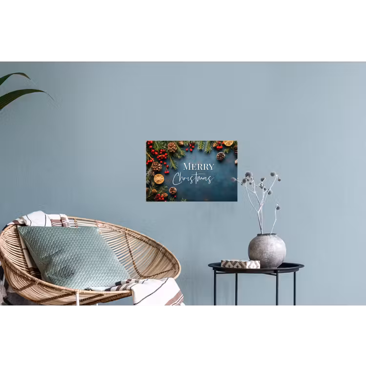 Merry Christmas - Blauw - Kerst - Winter Muursticker klein -plant