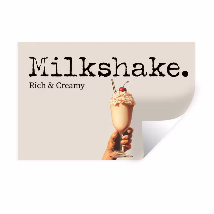 Milkshake - Kers - Rietje Muursticker klein -3d