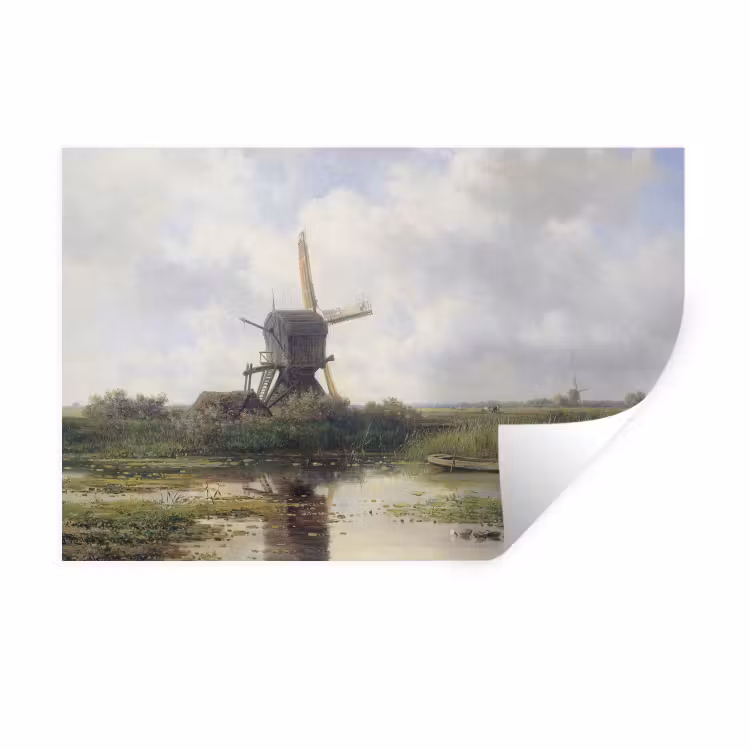 Molen - Willem Roelofs - Oude meesters - Kunst Muursticker klein -3d
