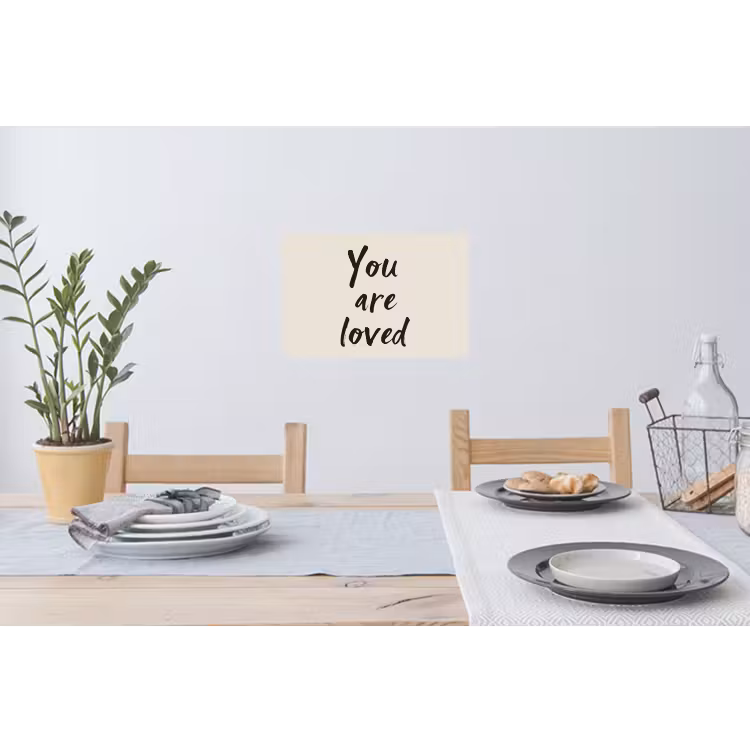 Minimalistisch - Beige - Love Muursticker klein -eettafel