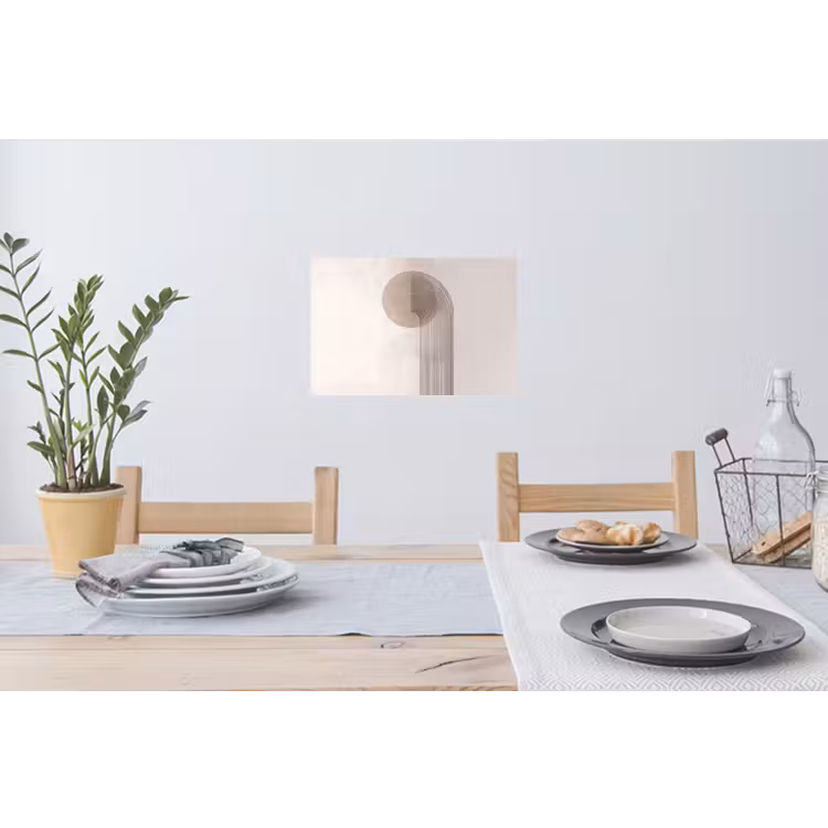 Minimalistisch - Cirkel - Lichtgrijs Muursticker klein -eettafel
