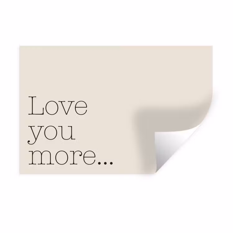 Minimalistisch - Love - Beige Muursticker klein -3d