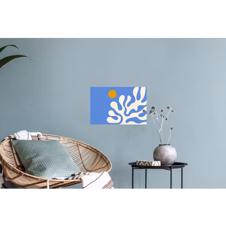 Minimalistisch - Organisch patroon - Blauw Muursticker klein -plant