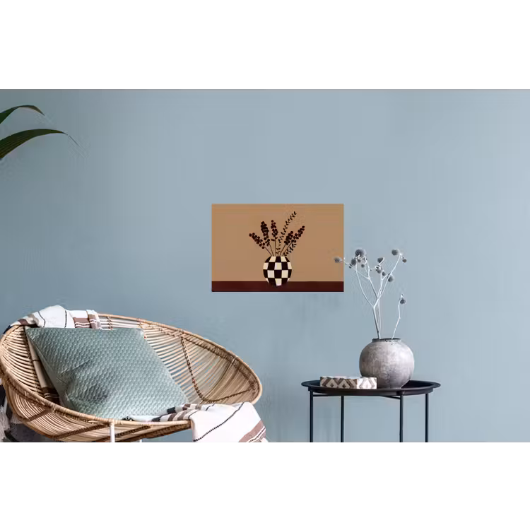 Minimalistisch - Vaas - Bloemen - Bruin Muursticker klein -plant