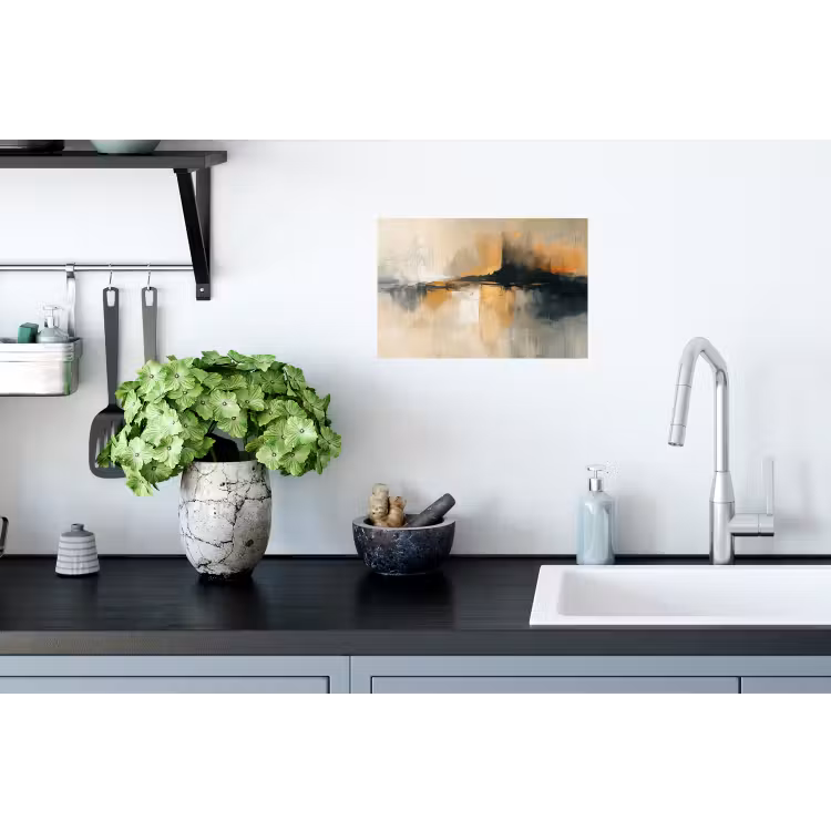 Moderne kunst - Abstract - Zwart Muursticker klein -keuken
