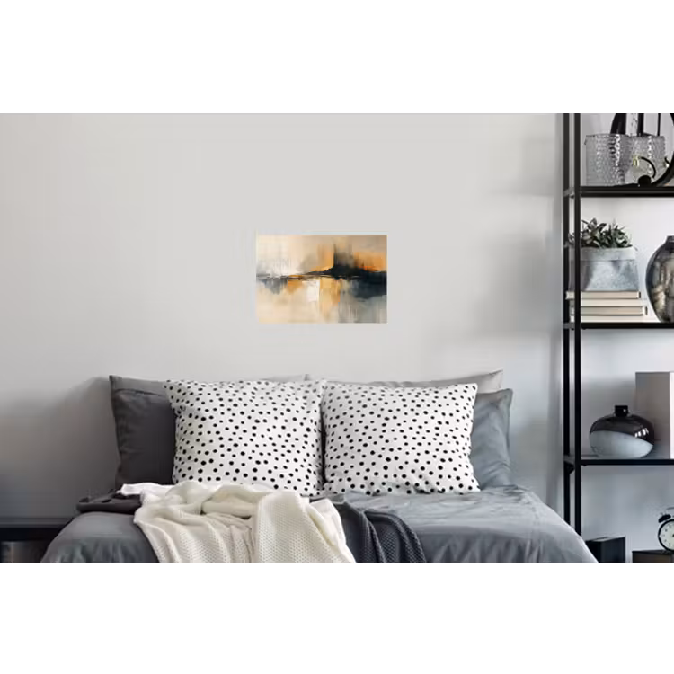 Moderne kunst - Abstract - Zwart Muursticker klein -slaapkamer