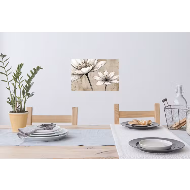 Modern - Design - Wit Muursticker klein -eettafel