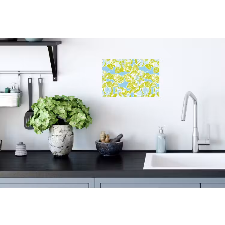 Modern - Bloemen - Groen Muursticker klein 286 -keuken