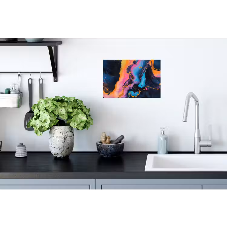 Modern - Marmer - Oranje Muursticker klein -keuken