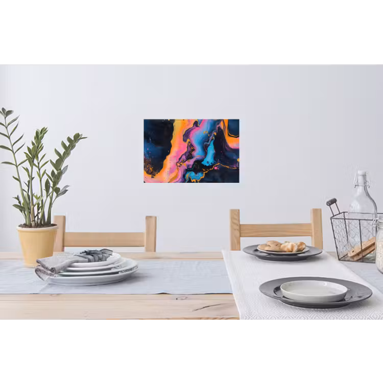 Modern - Marmer - Oranje Muursticker klein -eettafel