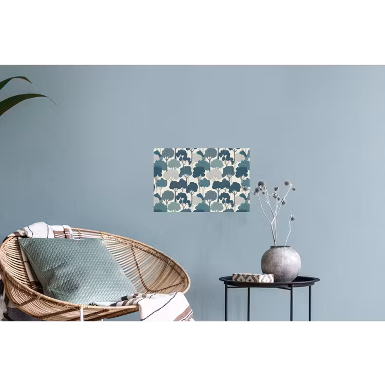 Modern - Bomen - Bos - Patroon - Blauw Muursticker klein 286 -plant