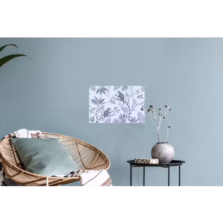 Aap - Boom - Bladeren - Jungle - Illustratie Muursticker klein -plant