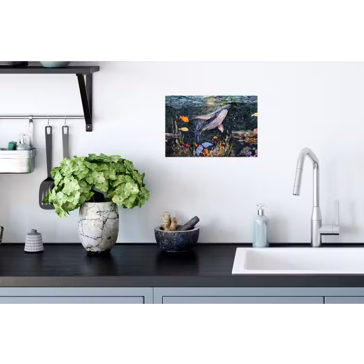 Mozaïek - Walvis - Koraal - Water Muursticker klein -keuken