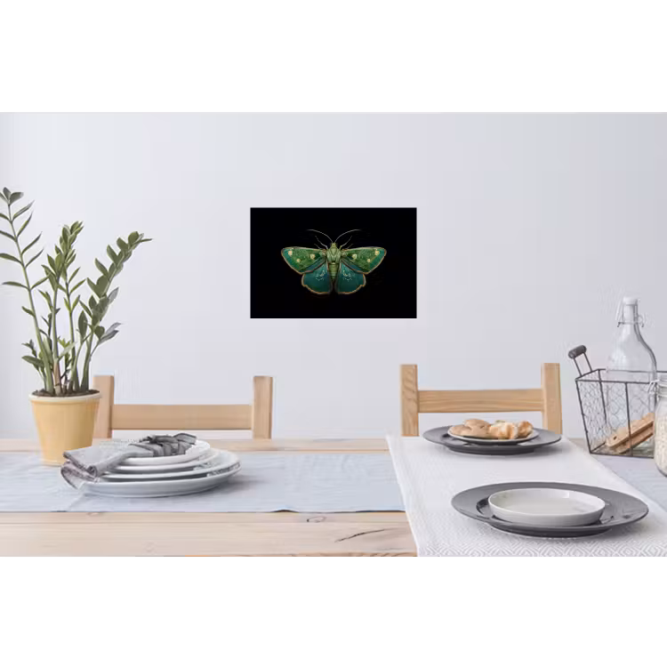 Mot - Levendig - Groen Muursticker klein -eettafel