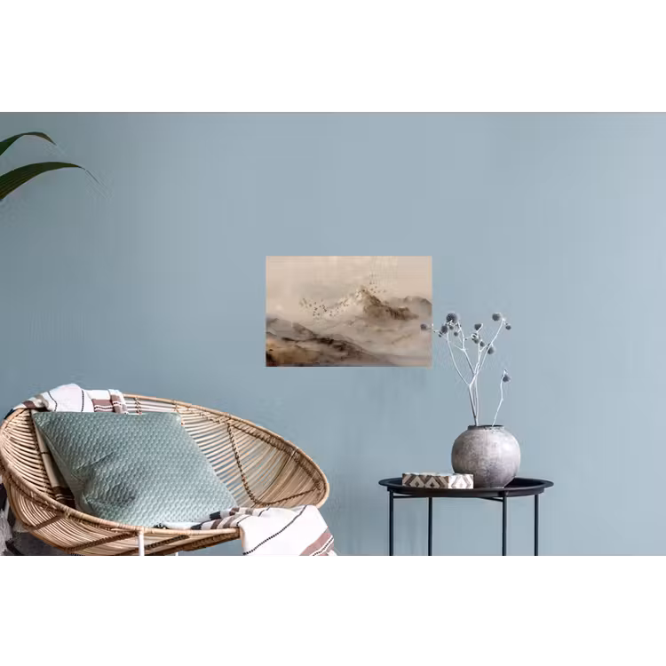 Berglandschap - Mist - Penseelstreken Muursticker klein -plant