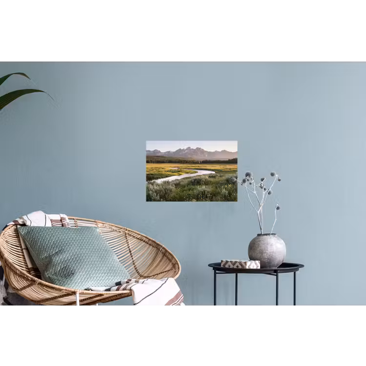 Berglandschap - Rivier - Bos Muursticker klein -plant