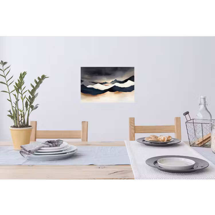 Bergen - Donkerblauw - Landschap Muursticker klein -eettafel