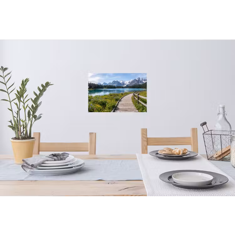 Bergen - Meer - Landschap - Blauw Muursticker klein -eettafel