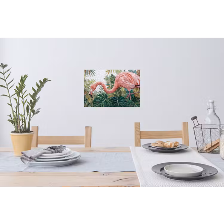 Natuur - Bladeren - Abstract - Groen - Vogel Muursticker klein -eettafel