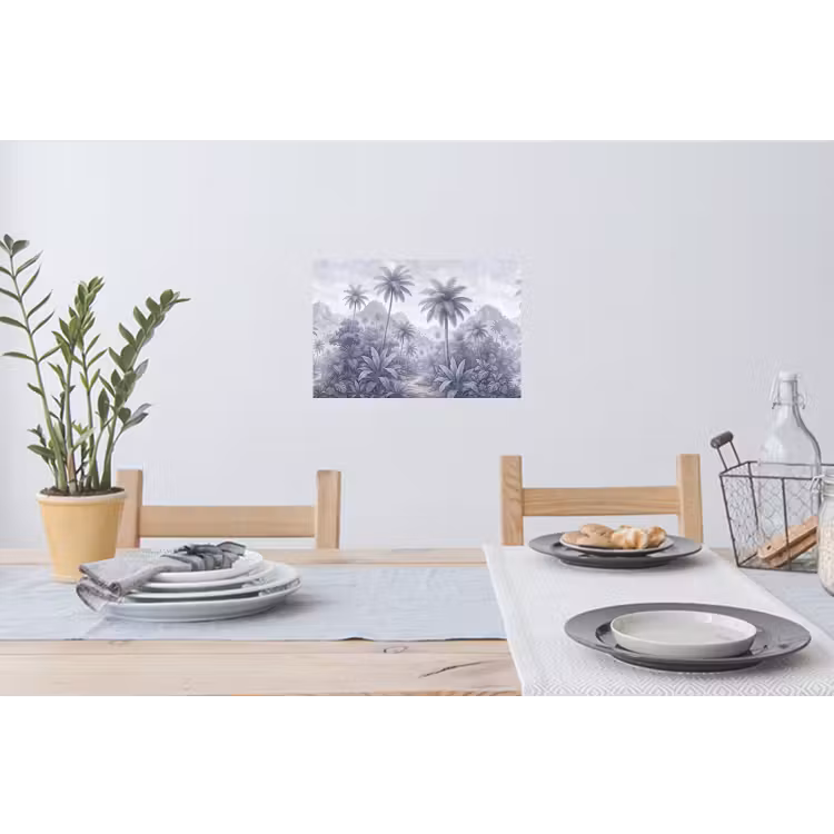 Natuur - Boom - Tropisch - Landschap - Blauw Muursticker klein -eettafel