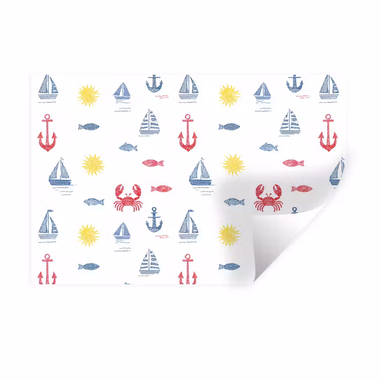 Nautisch - Illustraties - Kleurrijk Muursticker klein 286 -3d