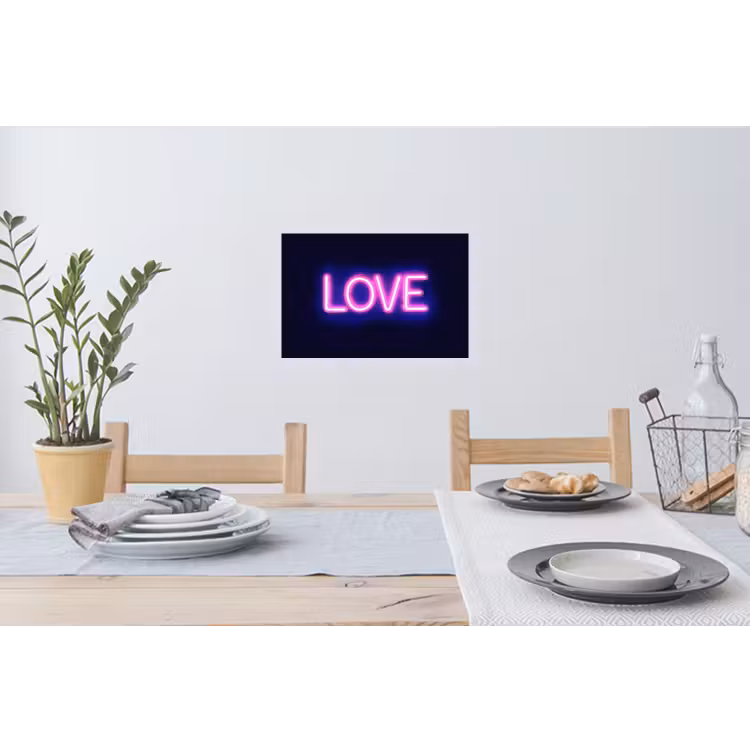 Neon - Love - Valentijn Muursticker klein -eettafel