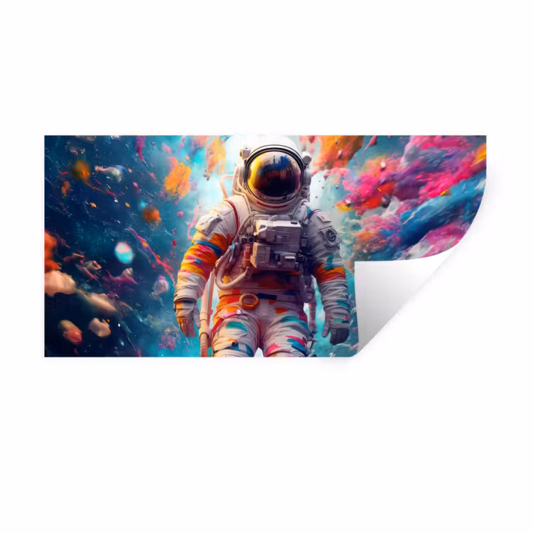Neon - Meteoriet - Neon - Astronaut Muursticker klein -3d