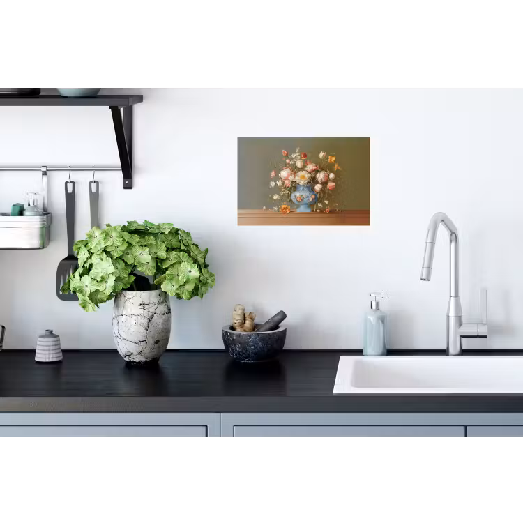 Neutral - Bloemen - Boeket - Vaas Muursticker klein -keuken