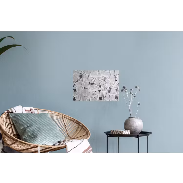 Krant - Versnipperd - Textuur - Zwart-wit - Abstract Muursticker klein -plant