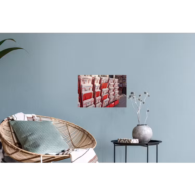 Kranten - Rek - Stedelijk - Dagelijks leven - Rood Muursticker klein -plant