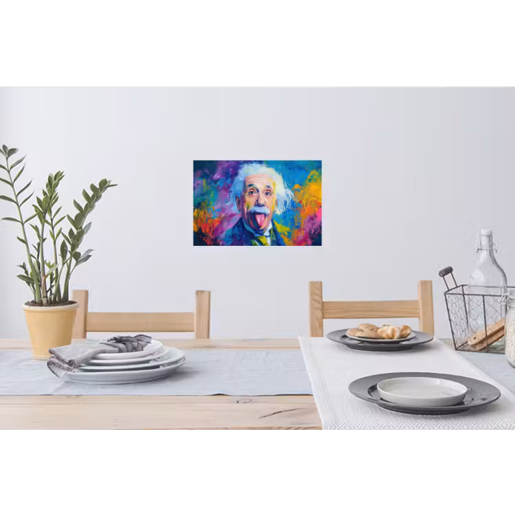 Oude man - Expressief - Kleurrijk Muursticker klein -eettafel