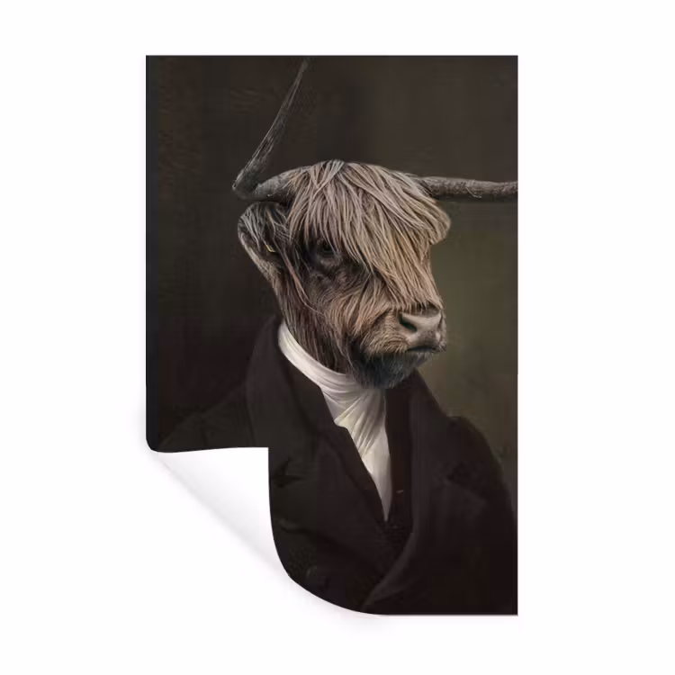 Oude Meesters - Schotse Hooglander - Dieren Muursticker klein -3d