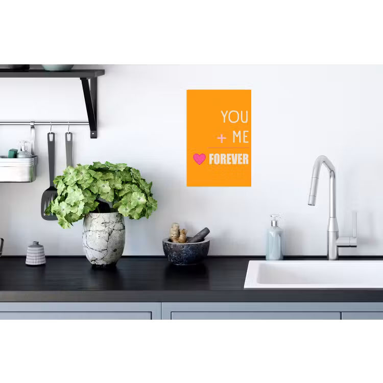 Oranje - Love - Valentijn Muursticker klein -keuken