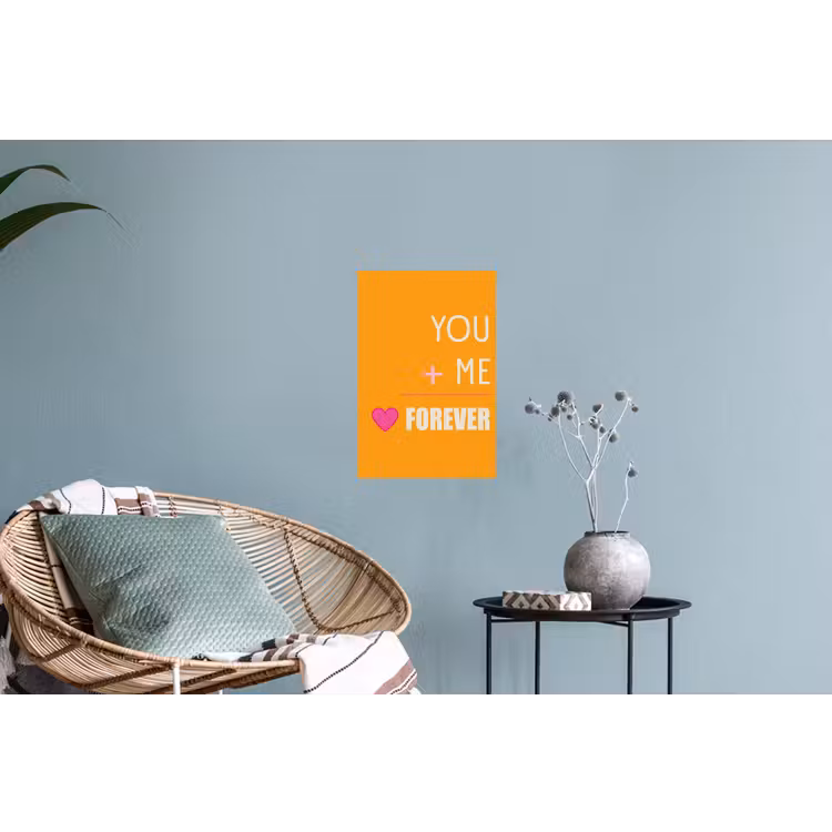 Oranje - Love - Valentijn Muursticker klein -plant