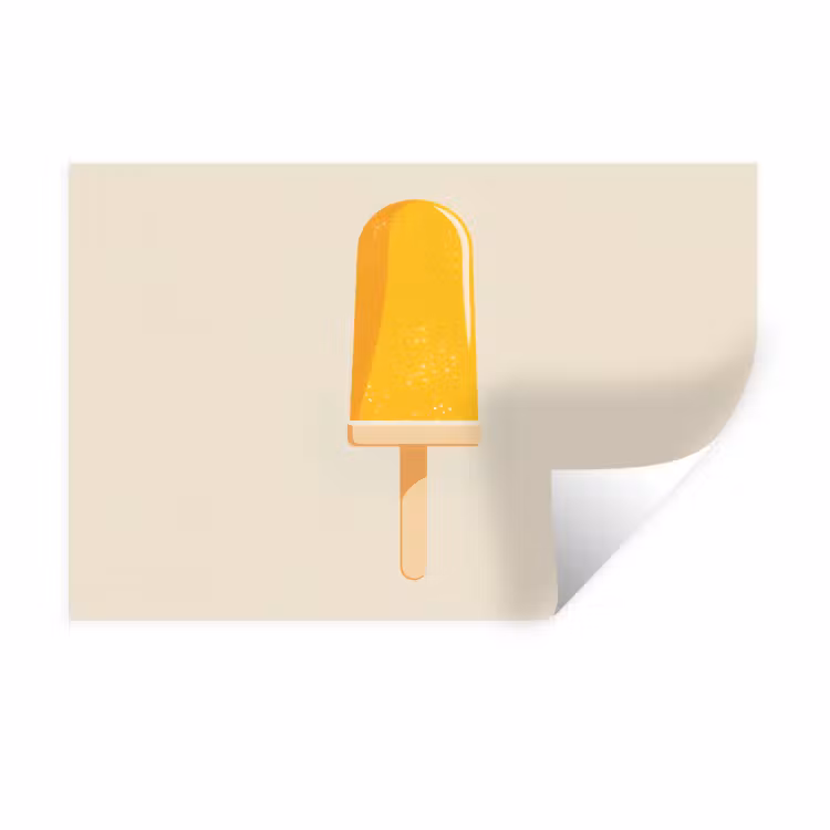 Oranje - Stokje - Waterijsje Muursticker klein -3d