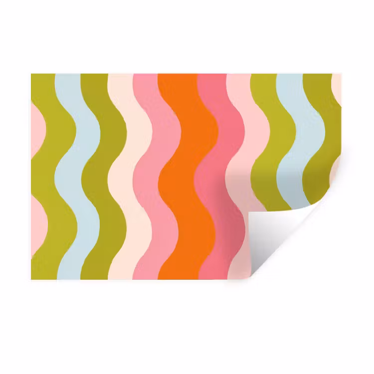 Banen - Golven - Kleurrijk - Verticaal Muursticker klein -3d