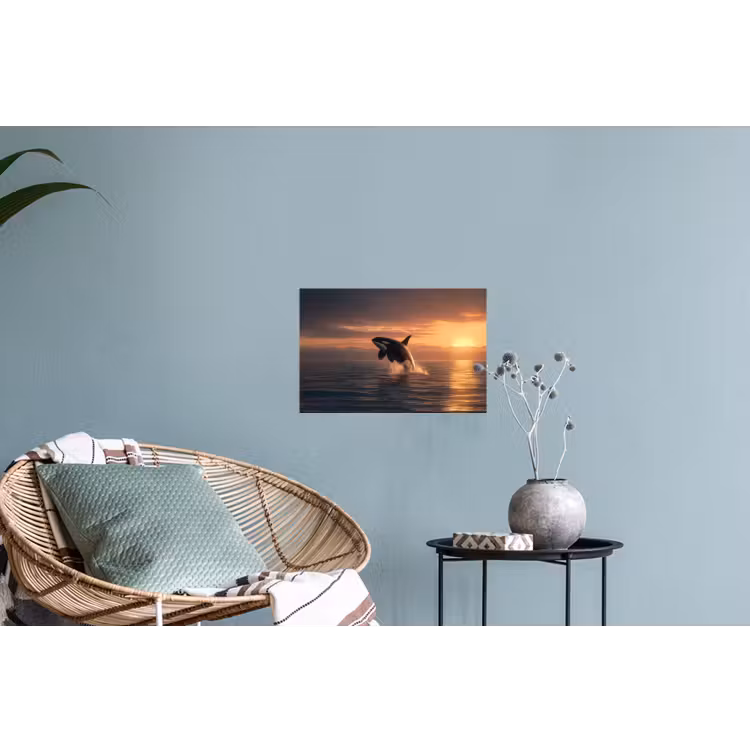 Orka - Zee - Zonsondergang Muursticker klein -plant