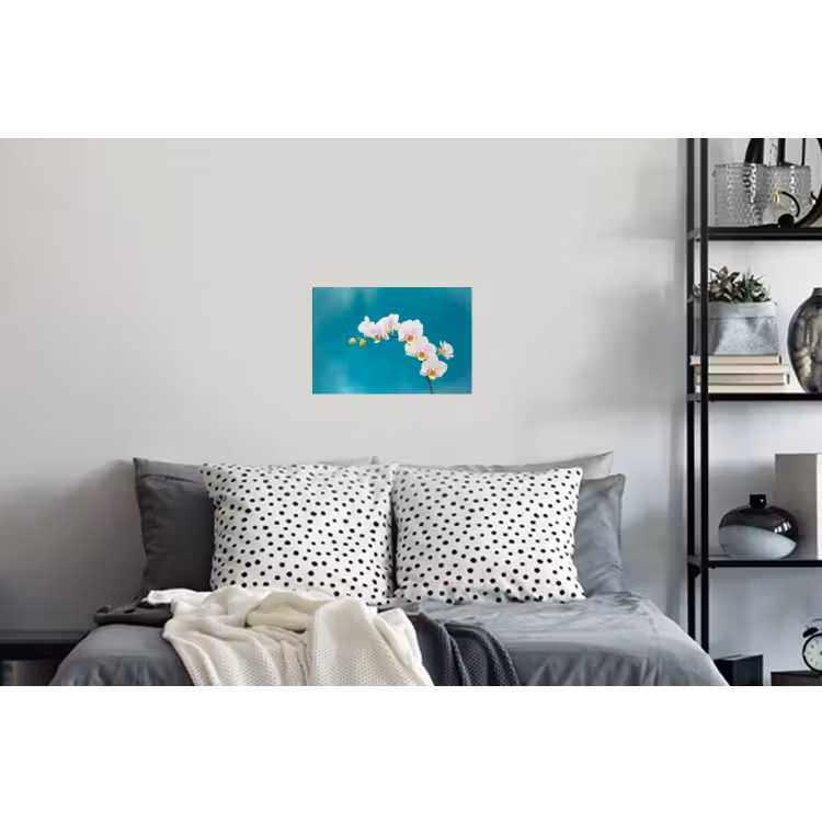 Orchidee - Bloemen - Plant - Wit - Paars Muursticker klein -slaapkamer