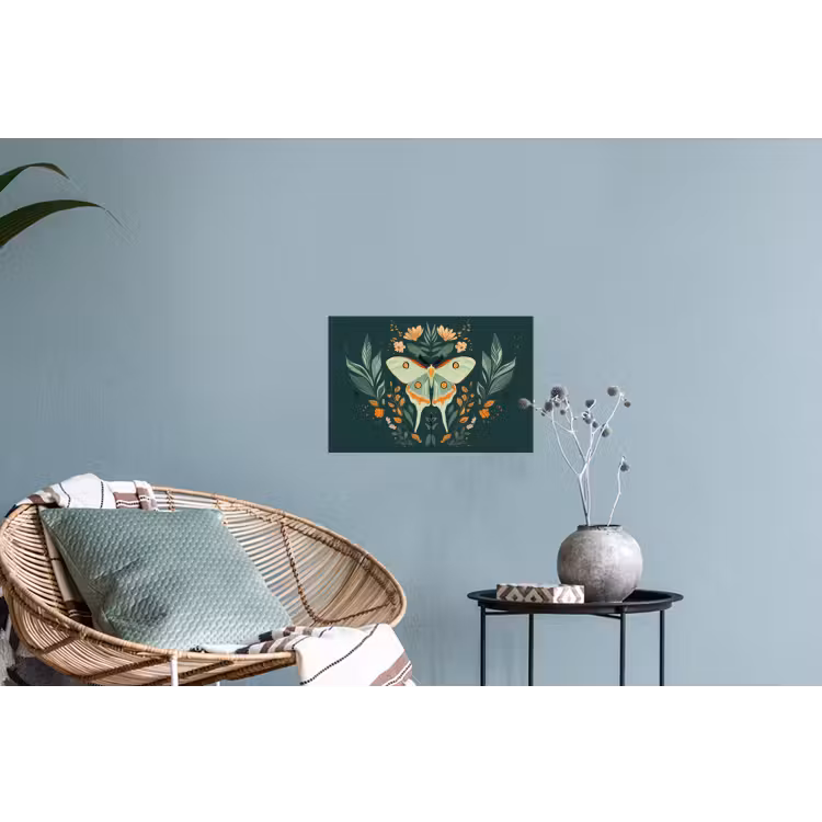 Sierlijk - Vlinder - Groen - Bladeren Muursticker klein -plant