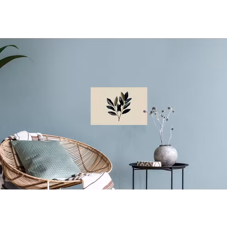 Ovaal - Olijfgroen - Simpel Muursticker klein -plant