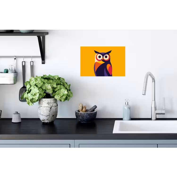 Uil - Grafisch - Kleurrijk - Ogen Muursticker klein -keuken