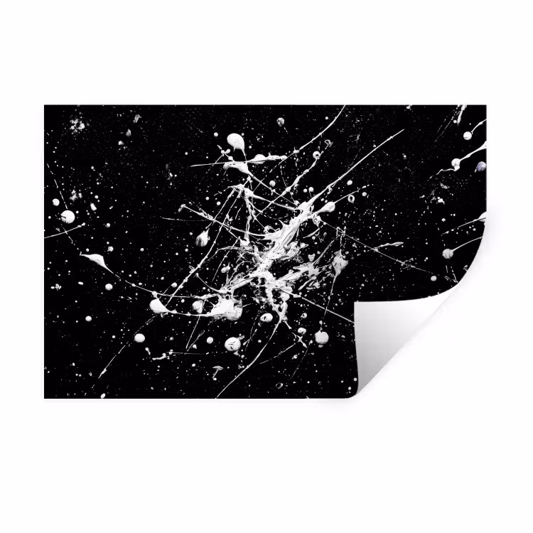 Verfspatten - Wit - Abstract - Explosie Muursticker klein -3d