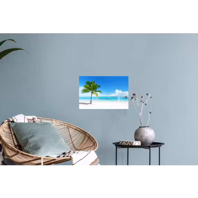 Palmboom - Strand - Zee - Zomer Muursticker klein -plant