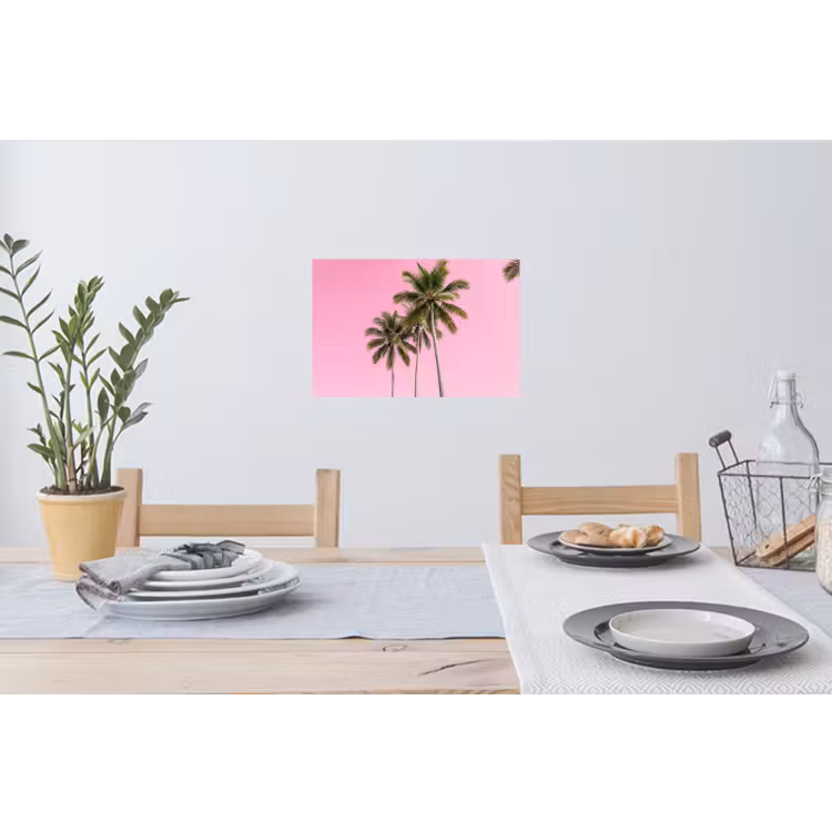 Palmboom - Tropisch - Pink Muursticker klein -eettafel