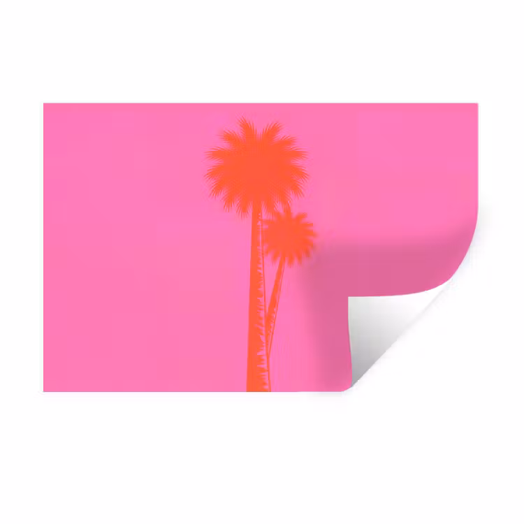 Palmbomen - Modern - Roze Muursticker klein -3d