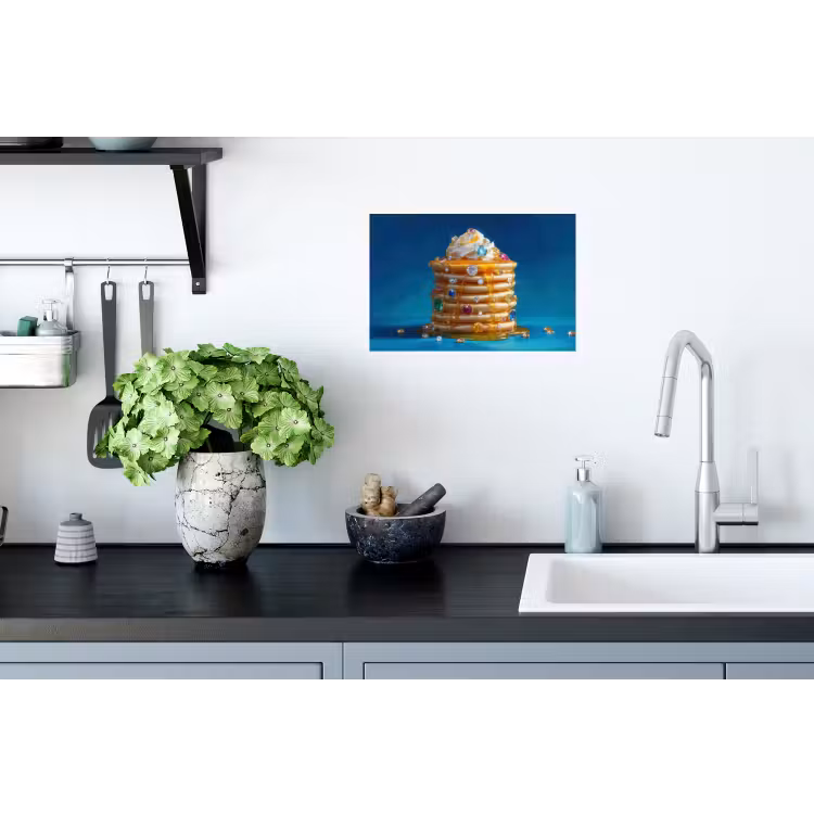 Pannenkoeken - Steentjes - Glitter - Slagroom Muursticker klein -keuken