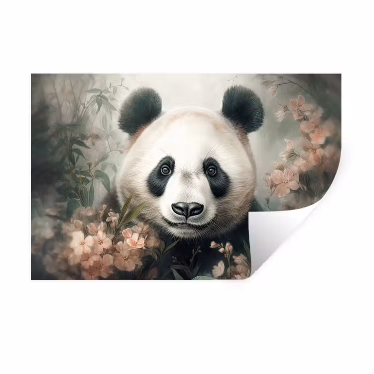 Panda - Dieren - Bloemen - Planten Muursticker klein -3d